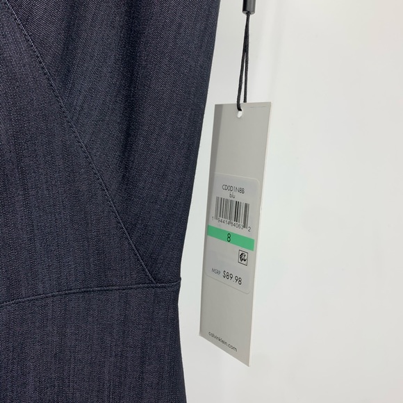 Calvin Klein Dark Denim Wash Dress w/ Zipper - Picture 4 of 13